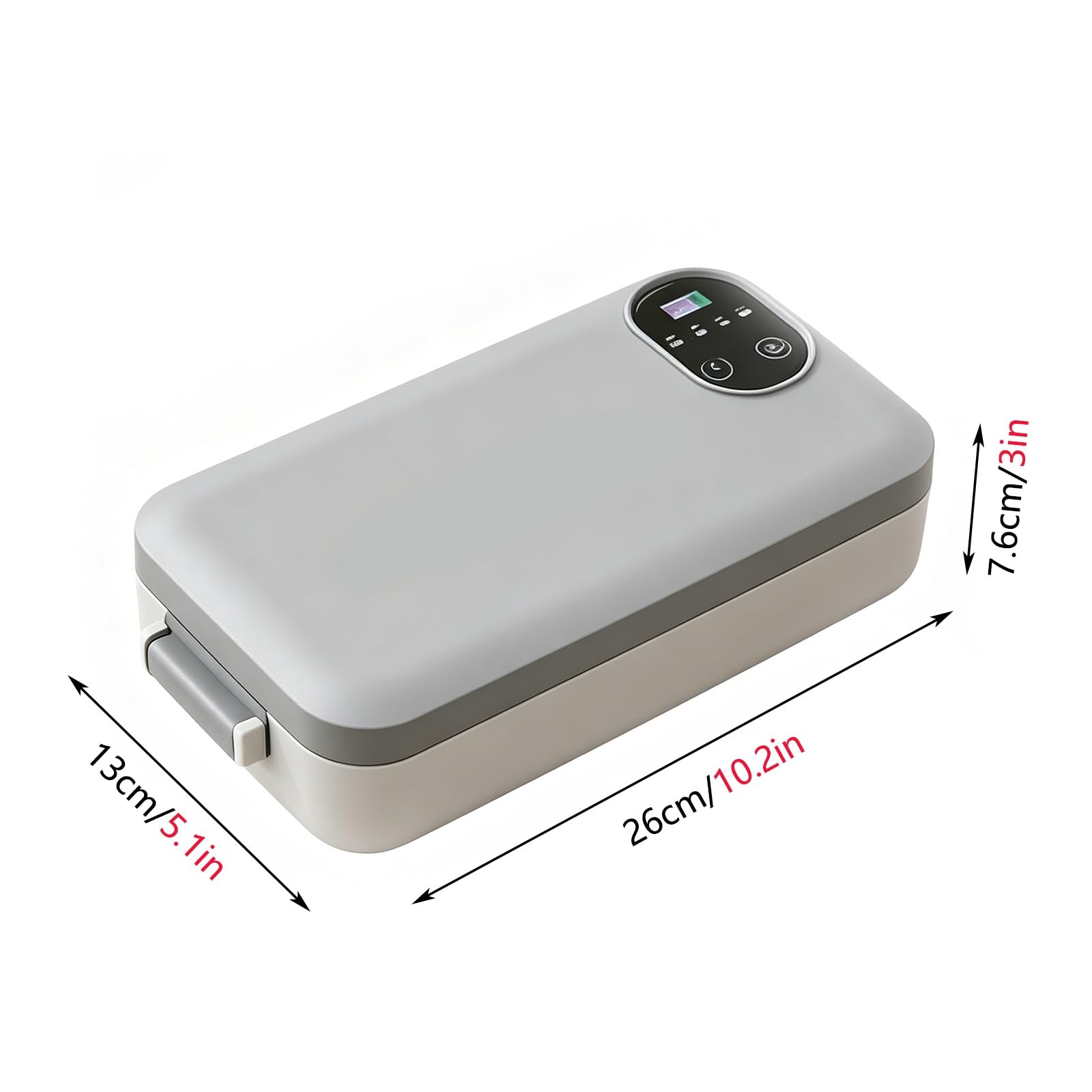 Término Eléctrico sin Agua,con Varios Ajustes de Temperatura | Fácil de Limpiar,Acero Inoxidable 304,ideal for la Oficina,el Coche y Actividades al Aire Libre(Gray)