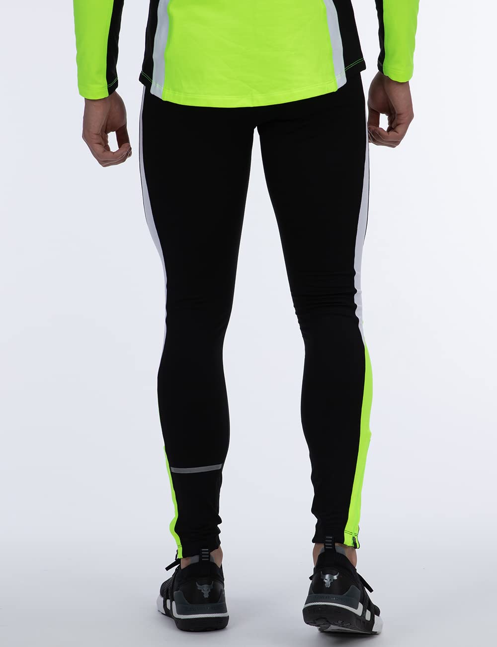 Airtracks Herren Funktions Laufhose Lang - Running Tight - Atmungsaktiv - Kompression - Reflektoren