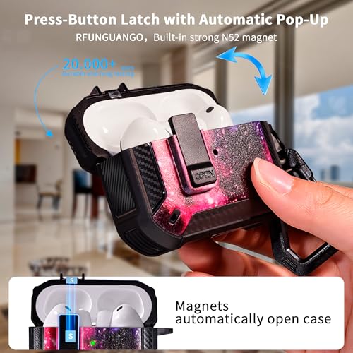 Image of AirPods Pro 3 Case with Safety Lock Phone Stand Magsafe, Starry Sky