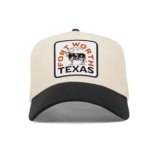 Saddleback Supply Vintage Trucker Hat - Texas Longhorn Logo Black/tan