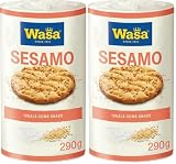 Wasa Pane Croccante Runda con Semi di Sesamo e Sale, Ricco di Fibre - 290 gr (Confezione da 2)