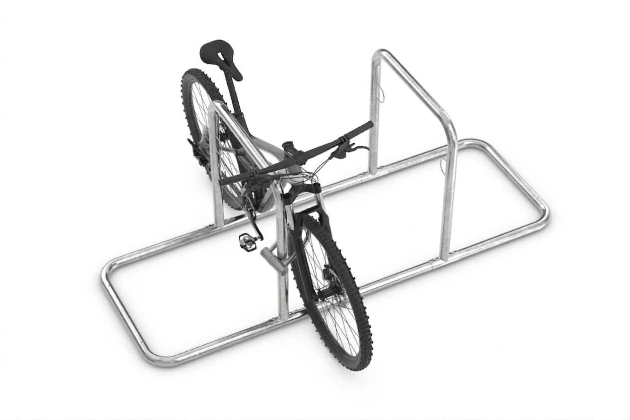 König Werbeanlagen Fahrradparksystem Galaxy 35 | 5 Fahrradständer für 10 Fahrräder | Stahl verzinkt | Freiaufstellung, erweiterbar | Fahrrad Anlehnsystem, Anlehnbügel Radständer