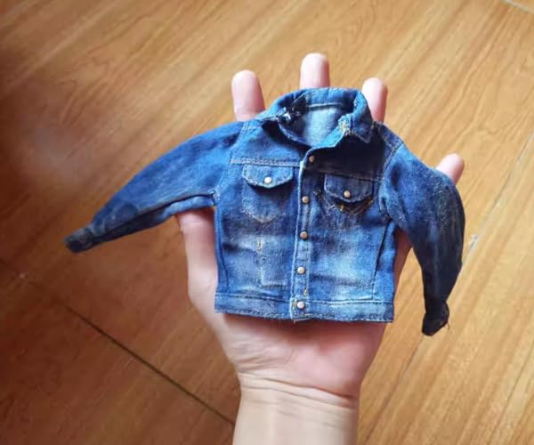 1/6 Scale Western Cowboy Denim Jacket Coat for Slim 12'' Action Figure Custom