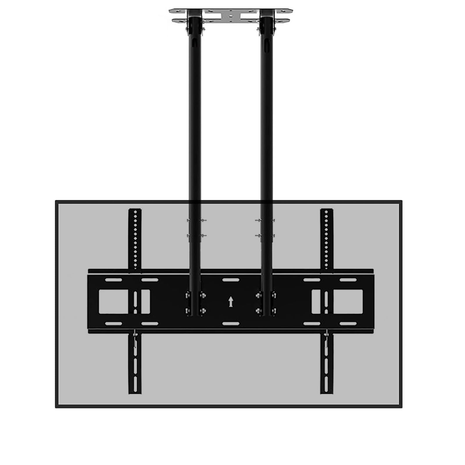 Support TV plafond double tige ajustable en hauteur pour téléviseur de 60 à 100"
