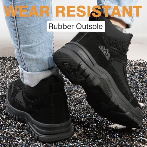 Safety Work Boots for Men - Waterproof Steel Toe Boots Mens Slip Resistant Safety Industrial Boots Construction Shoes4
