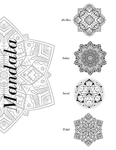 Mandala Art Deco Indian Scared Tribal: Malbuch für Erwachsene Mandala 80 unterschiedliche Mandalas mit 4 unterschiedlichen Themen (German Edition)