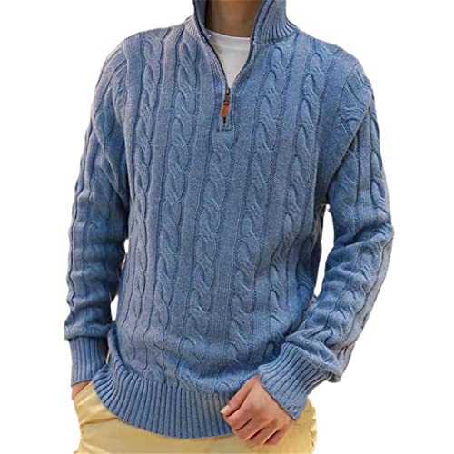 Pull homme laine mélangée tricot de haute qualité zippé taille XXL