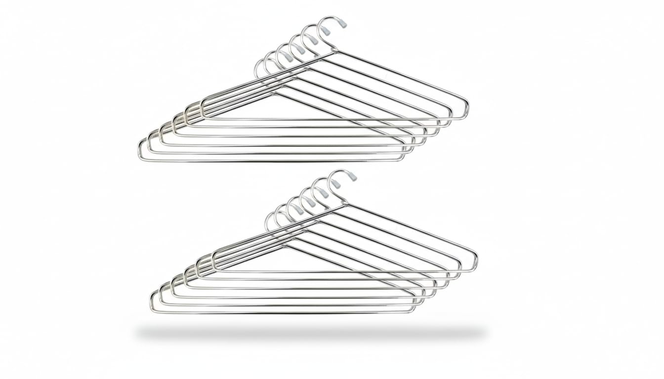 Ultra Strong & Durable Stainless Steel Hanger for Clothes Hanging | Wardrobe Storage Organizer Rack for Saree, Shirts, Trouser, Pants and Multipurpose Use (Pack of 12)-image-10