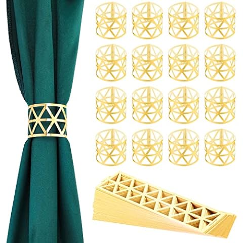 100 Pcs Paper Napkin Rings Gold Napkin Rings Carved Napkin Bands Bulk Disposable Napkin Rings Napkin Holder for Wedding Party Dinner Events Table Decor Supplies (Triangle) Cover