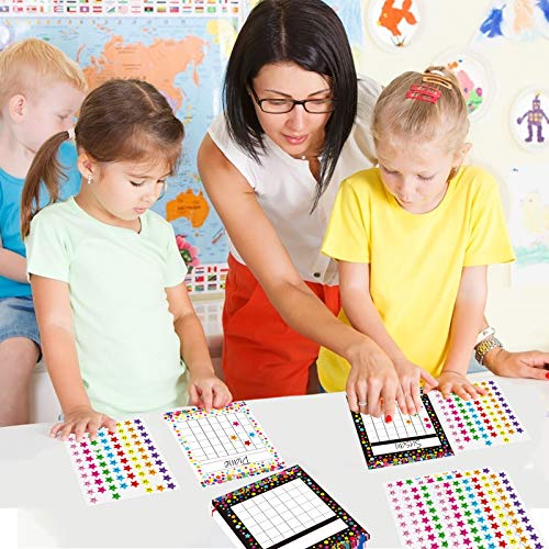 Pack Of 66 Incentive Chart With 2080 Reward Star Stickers For Kids Students Classroom Behavior, Confetti Theme #TOP3