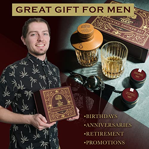 Old Fashioned Cocktail Smoker Kit - Whiskey Smoker Kit With Lid, With Hickory & Oak Wood Chips - Whiskey Smoker Infuser Kit Drink Smoker Mixologist Tool For Home Bar - Bourbon Smoker Old Fashion Kit #TOP5
