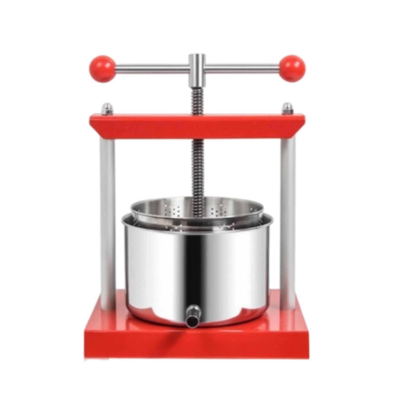 Baoblaze Manual Press Torchio Vino Spremifrutta Spremi UVA Spremi Formaggio con Cilindro in Acciaio Inox E Meccanismo a Vite con Doppie Impugnature Adatto a, 3L