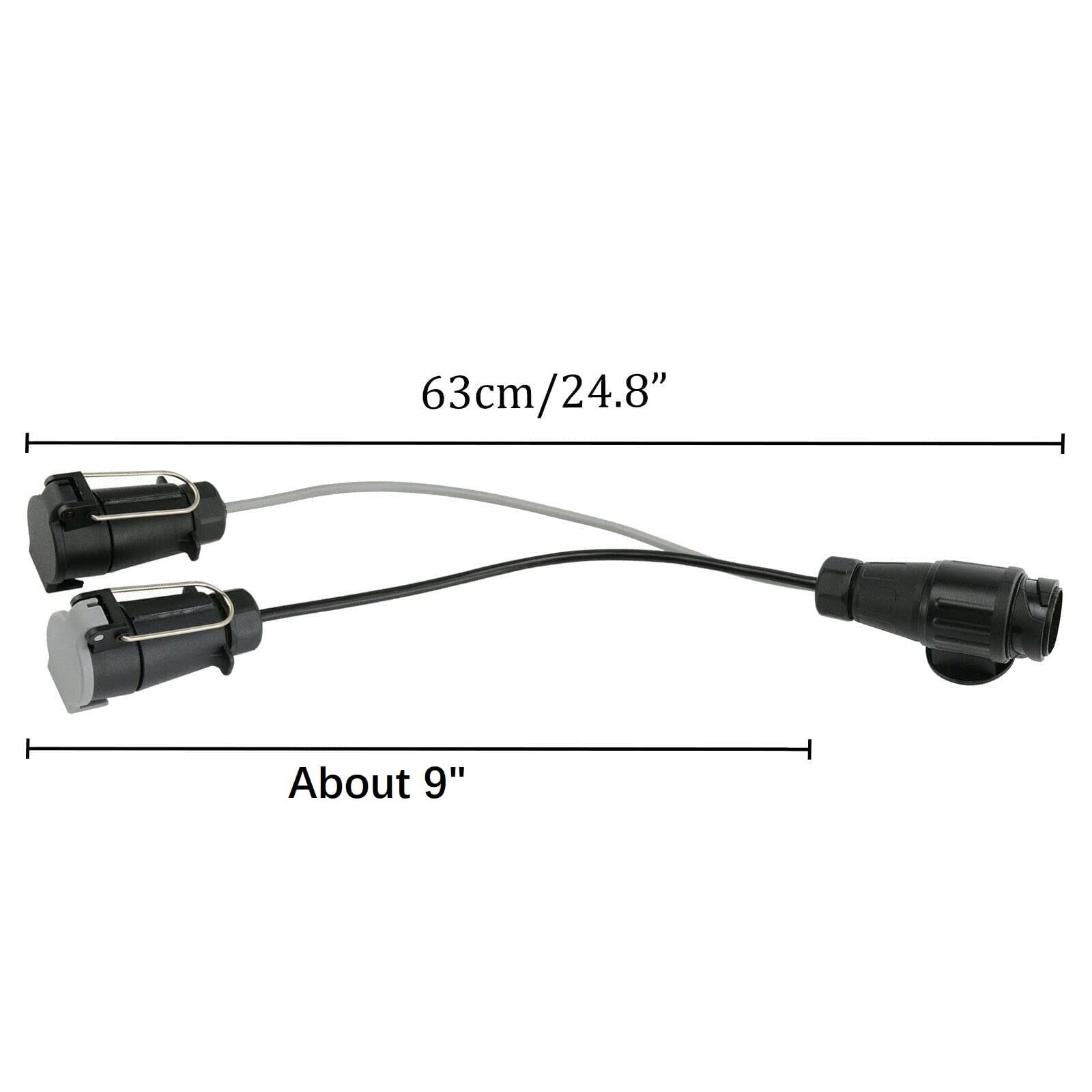 13-pinowy na 7-pinowy adapter elektryczny holowniczy, kabel złącza przyczepy i przedłużacz do konwersji gniazda wtykowego samochodu, kompatybilny z przyczepami, ciężarówkami i przyczepami kempingowymi