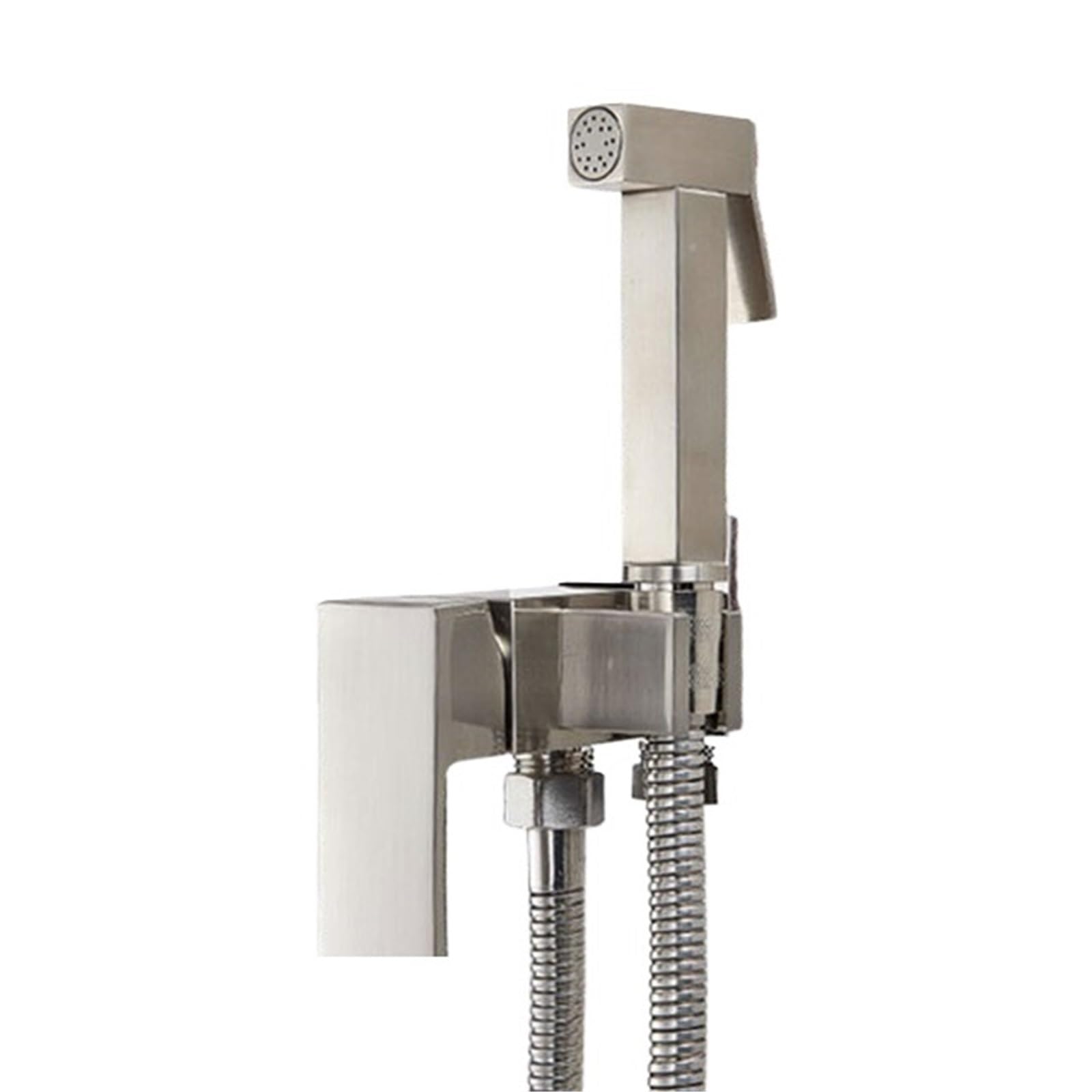ZYCHSJXA Bathroom Black Bidet Faucet Shower Tap Cold Hot Water Mixer Crane Sprayer Head Toilet Faucets(Nickel)