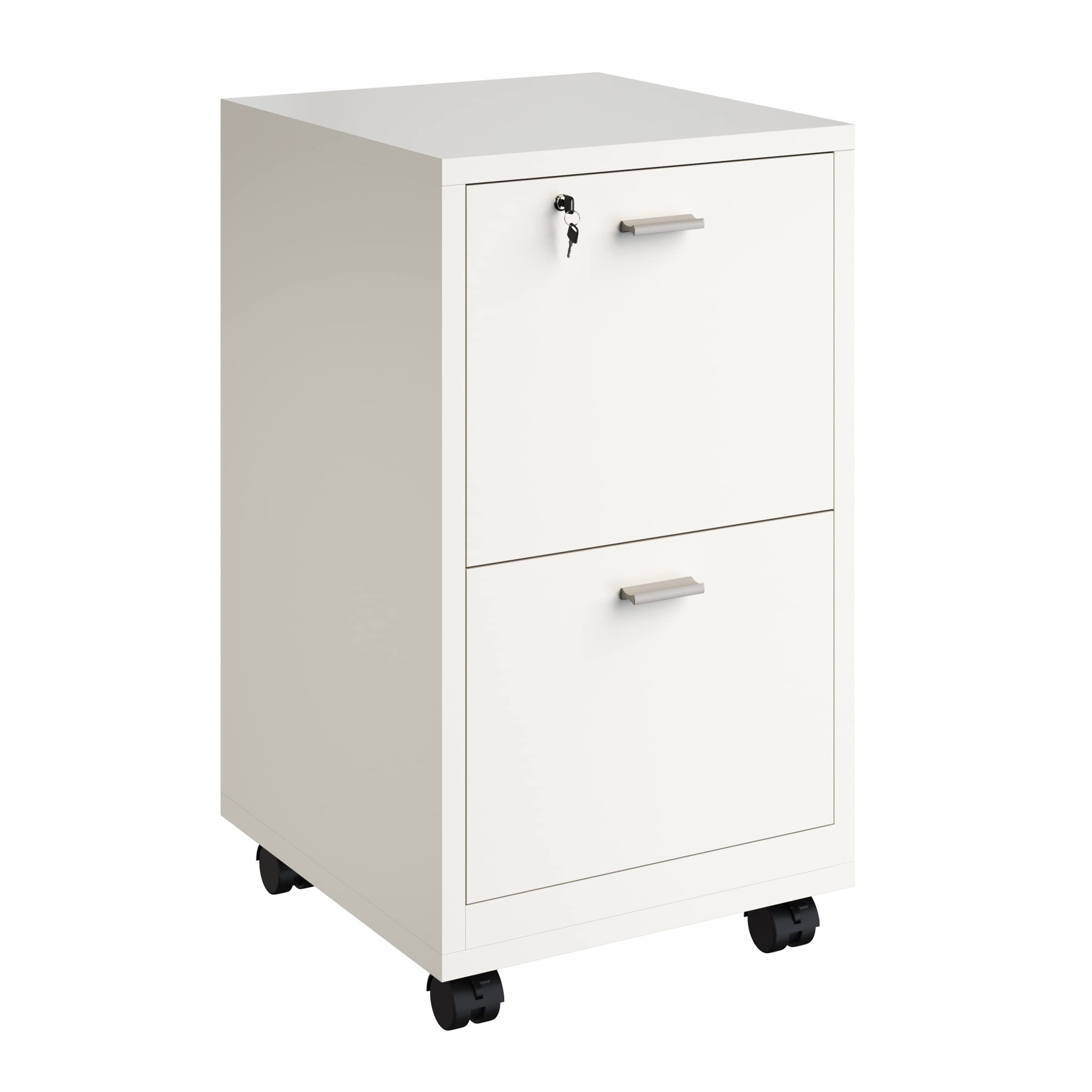 Photo 1 of Lavish Home Lockable 2-Drawer File Cabinet, White 2-Drawer File Cabinet White