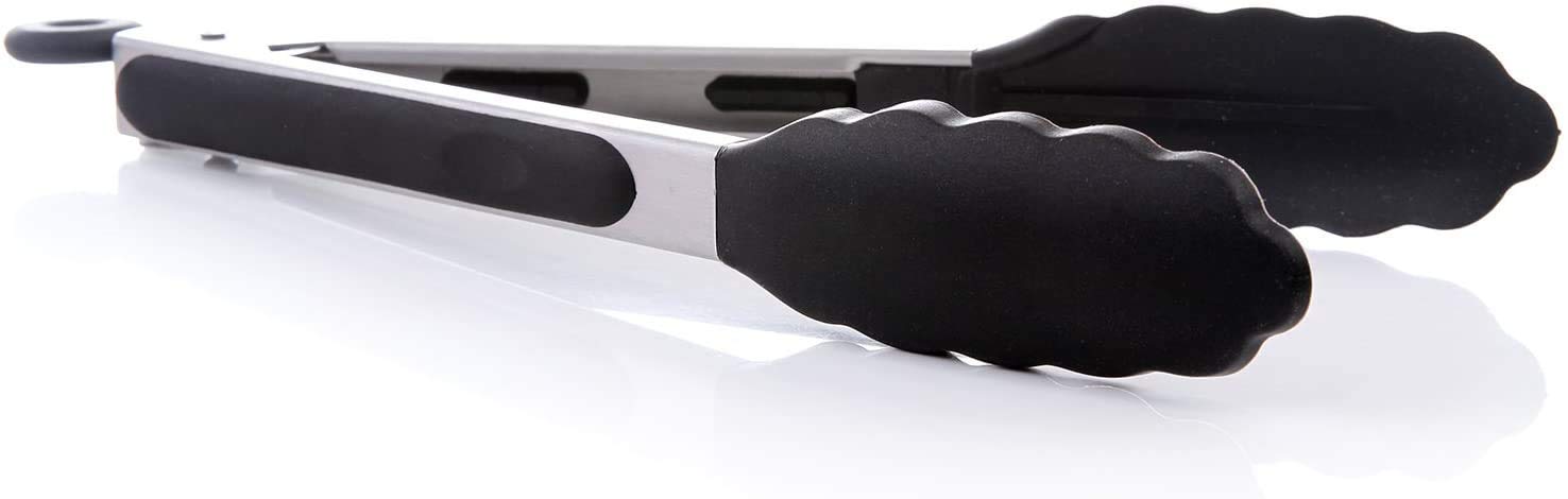 Pinze da cucina in silicone di alta qualità – manico in acciaio inox antiscivolo e facile da impugnare – resistente al calore – Utensile pratico