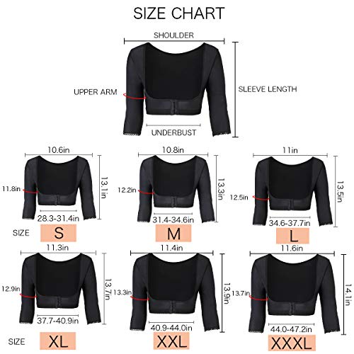 woahee Women's Arm Shaper Plus Size Arm Faja Compression Sleeve Garment Post Surgical Arm Shapewear4