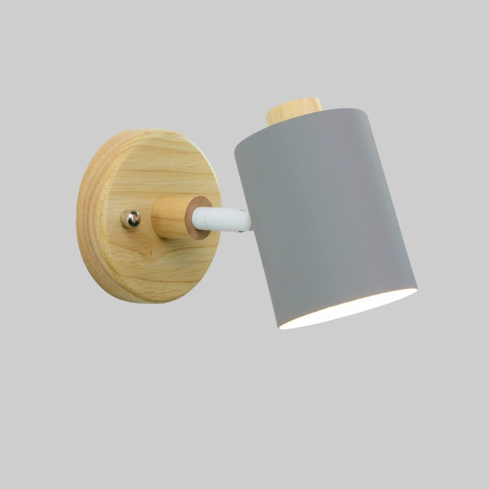SMCCYYSD Hardwired Wall Sconce Cylindrical Lampshade Light Lamp Adjustable Angle Vanity Lighting, G9 Base Reading Lighting Decor for Bedroom Hallway Living Room(Gray)
