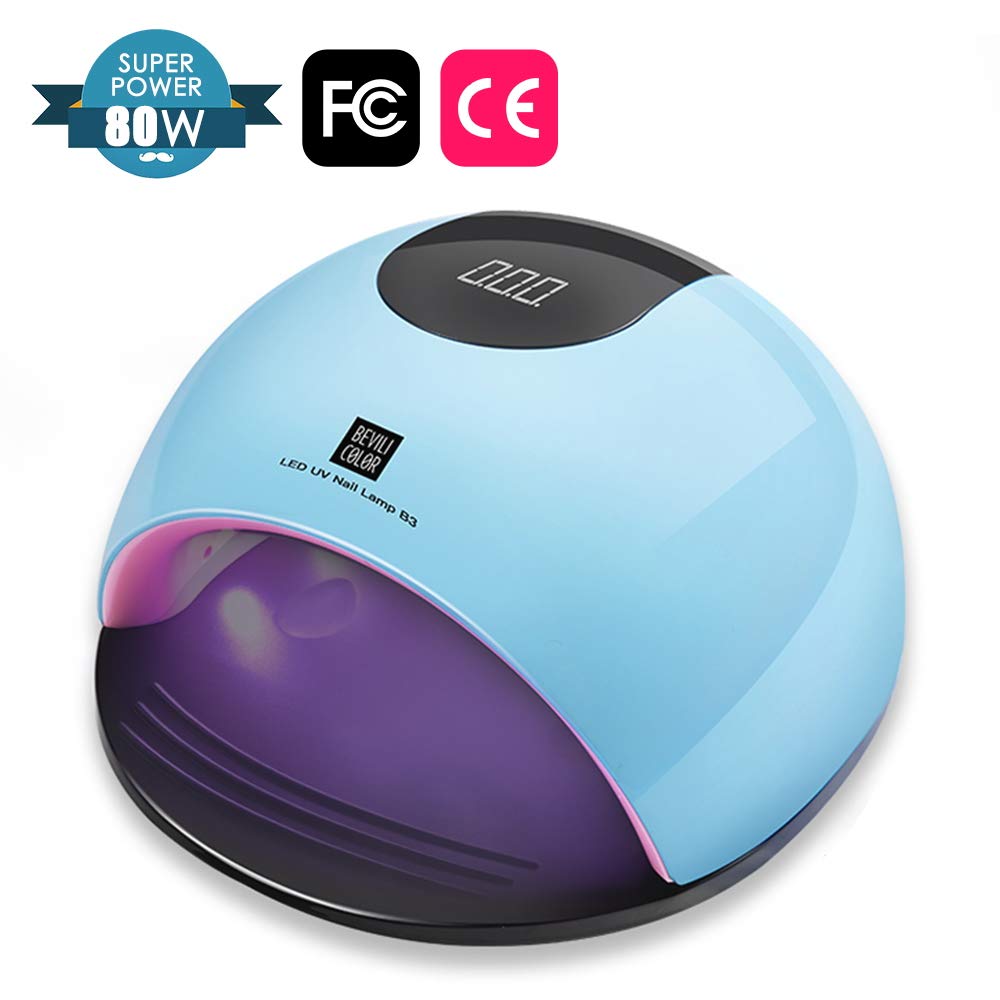 UV Nail Lamp for Gel Nails – 80W Professional UV/LED Dryer Faster Curling Gel Polish with 36 UV Lamp Beads and Infrared Auto Sensor, Big Space for Fingernail & Toenail Polish Salon Nail Art