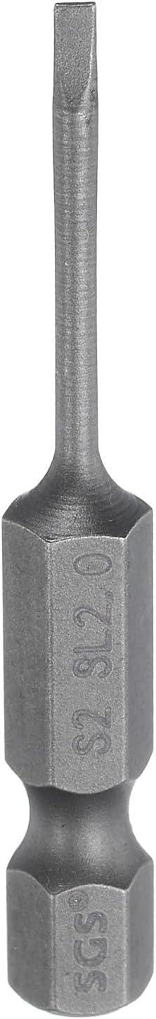 HARFINGTON SL6 Magnetic SLotted Screwdriver Bits 6mm S2 Steel Flat Head Screwdriver Bit 1/4" Hex Shank Industrial Grade Screw Driver Drill Bits 50mm (2") Long for Screws