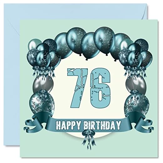 Divertidas tarjetas de cumpleaños 76 para hombres, globos de cumpleaños, tarjeta de feliz cumpleaños para papá, tío, abuelo, tía, bisabuelo, abuela, mamá, niñera, tarjetas de felicitación, tarjeta de