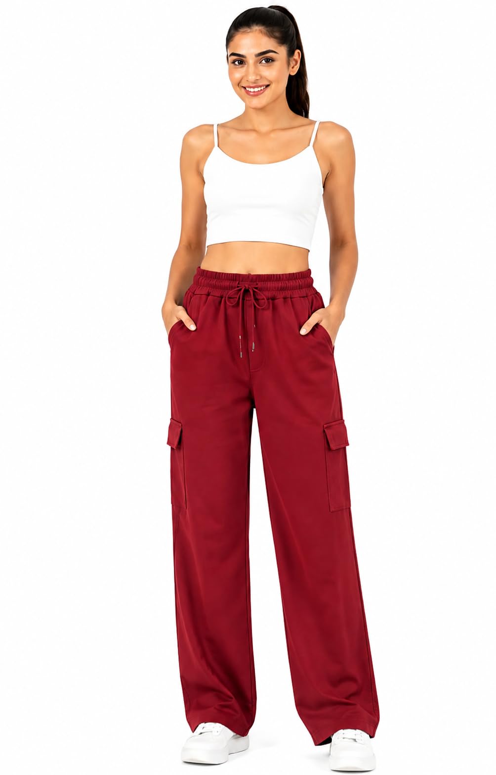 Women's Maroon Cargo Pant-picture-30