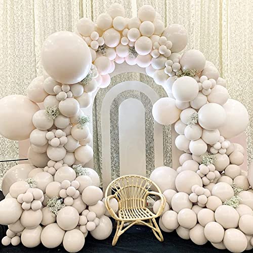 Image of Sandwhite Retro Balloons 50pcs Kit for Birthday, Anniversary, Welcome Baby, Baby Shower, Theme Party Decoration of Boys Girls Men Women | AR Giftzadda (Retro Sandwhite)