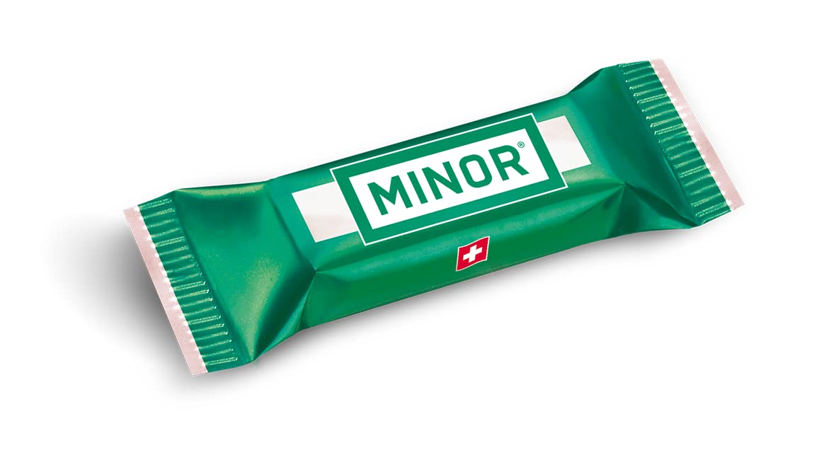 Minor Original Minis Box 480 Stück Schweizer Schokolade 2,5kg Box Thekendisplay Gastropackung
