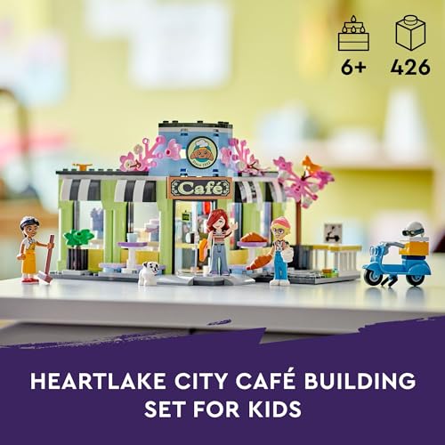Friends Heartlake City Café Shop giocattolo per bambini, set da costruzione per panetteria, idea regalo di compleanno per ragazze e ragazzi dai 6 anni in su con 3 mini bambole e una figura - Lego - Immagine 1
