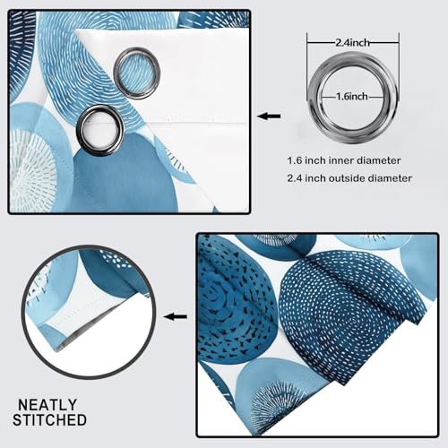 Rideau thermique isolant anti froid à oeillets bleu 140x240