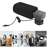 Fotografía profesional Micrófono de cámara, Micrófono de condensador externo de cámara portátil, Micrófono de cabeza de condensador electrostático multipropósito para transmisión en vivo Entrevista