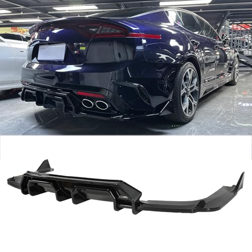 Scuhala Add-on Rear Diffuser for Kia Stinger 2018-2021 Rear Bumper Lip Spoiler Chin Splitter Accessories ABS Plastics (Glossy Black)