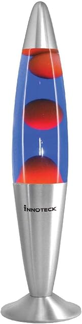 Retro Lava Lamp 16 Peaceful Motion Wax Liquid Relaxation Vintage Mood Light [Red Lava Blue Liquid]