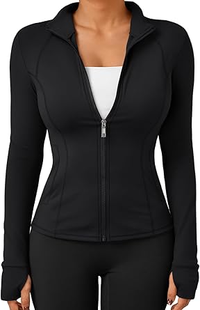 Trendy Queen Womens Lightweight Zip Up Jackets 2025 Athletic Hoodies Fall Gym Shirts Running Workout Clothes with Pocket