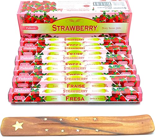 Bâtonnets d'encens Fraise Strawberry ... Bâtonnets d'encens Joss 120 bâtonnets d'encens Parfum Maison Joss Sticks avec cendrier collecteur de Cendres