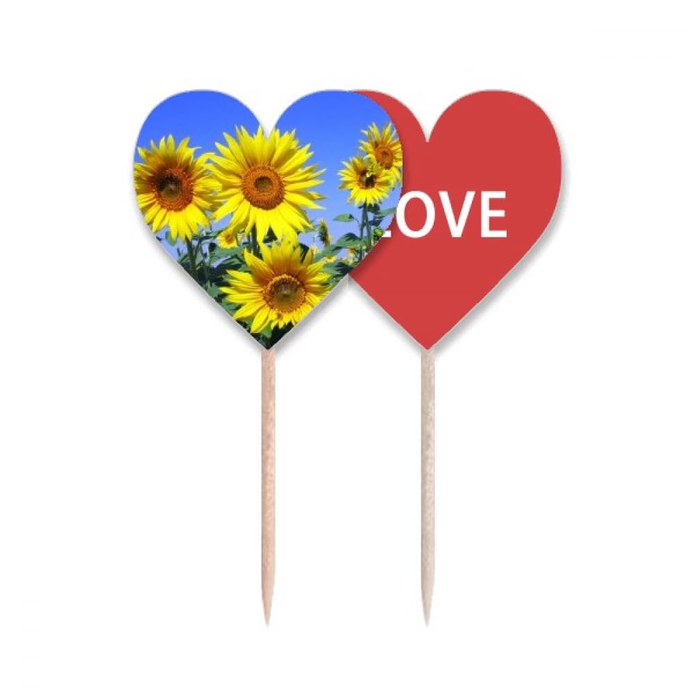 Cure-dents bleu Sunshine Flowers motif tournesols pour table
