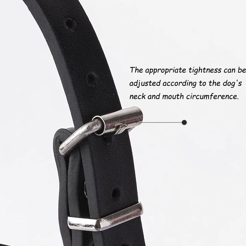Bozal para Perro Bozales Anti-Morder Transpirable Cesta de Metal para la Cara para Perros Anti Morder y Ladrar,Correa de Cuero Ajustable Adecuada para Perros gigante Grandes medianos de 15-50kg o más