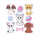 Darice, 18 Piece, Ty Beanie Boo Foam Sticker, Pets Theme