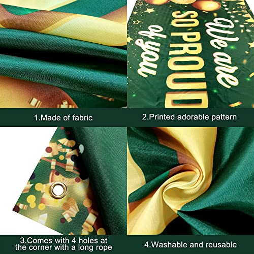 Image of KatchOn, Green We are So Proud of You Banner - XtraLarge, 72x44 Inch | Graduation Banner for Congratulations Decorations | Graduation Backdrop 2026 for Green and Gold Graduation Decorations 2026