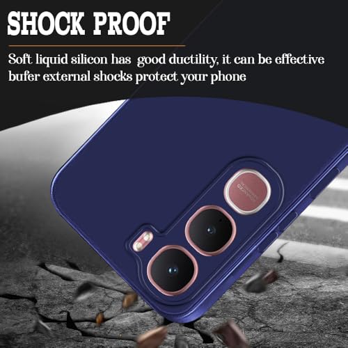 Image of Back Cover for Vivo Y31 5G | Full Camera Protection | Premium Liquid Silicon Case | Flexible Bumper Case for Vivo Y31 5G (Dark Blue)