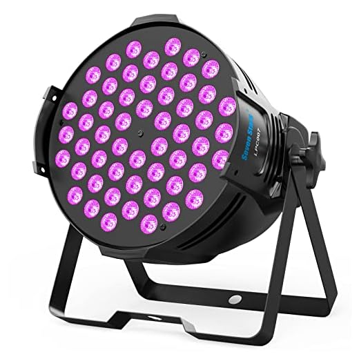 DJ Par Lights,SevenStars 54X3W RGB Colorful LED Lights DJ Lights Sound Activated Party Lights DMX 512 Stage Lighting for Disco Bar Party Wedding Club DJ and Stage Show