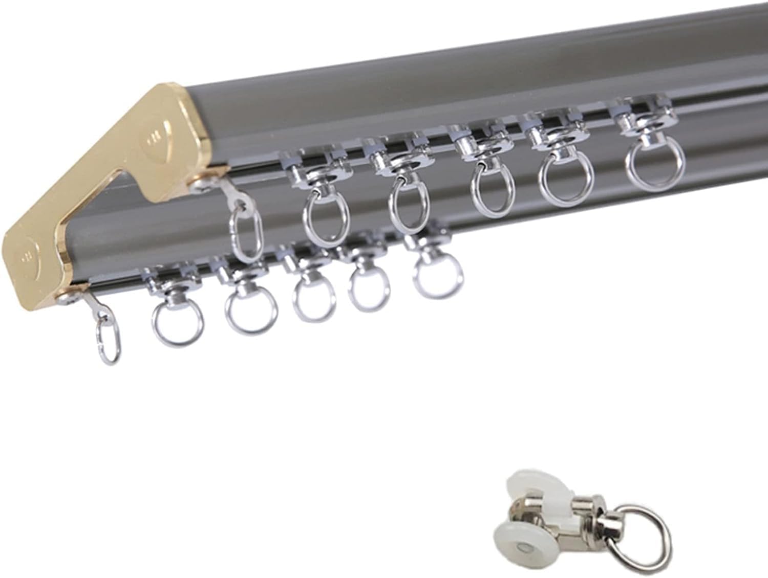 Ceiling Curtain Rails System For Room Divider Home Bunk Bed RV Bay Window - Heavy-duty Conjoined Double Track, 1m~5m