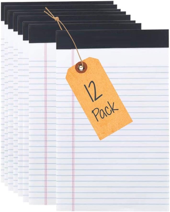 1InTheOffice Jr Legal Pads,Small Legal Notepads, 5" x 8