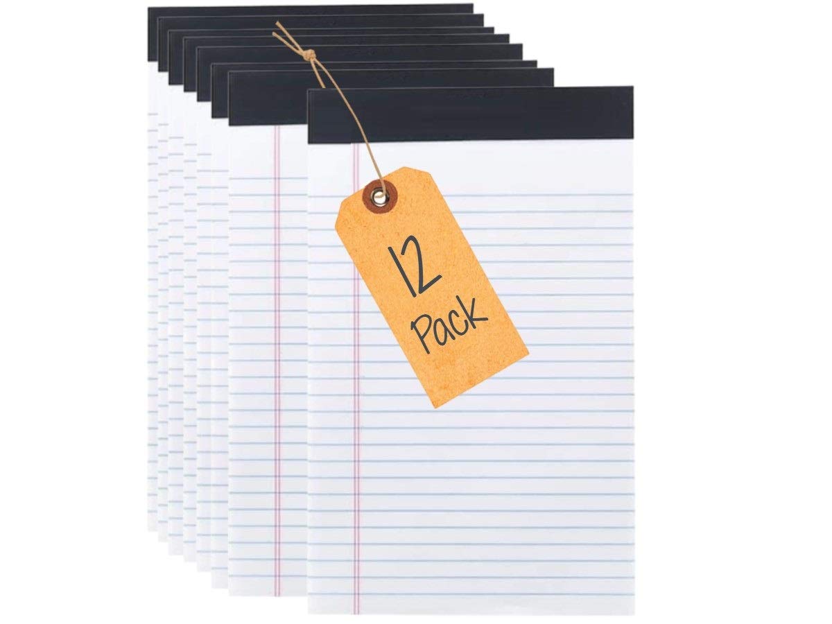 1InTheOffice Jr Legal Pads,Small Legal Notepads, 5" x 8", Narrow Ruled