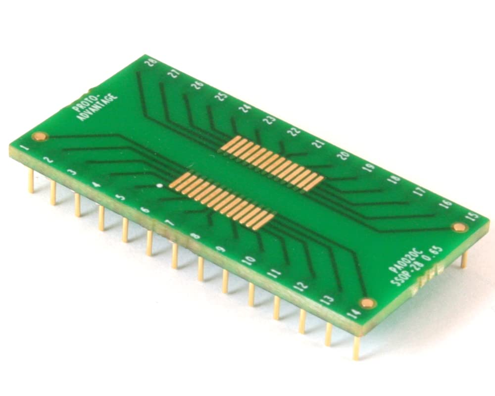 Proto-Advantage PA0020C SSOP-28 to DIP-28 SMT Adapter (0.65 mm Pitch) Compact Series
