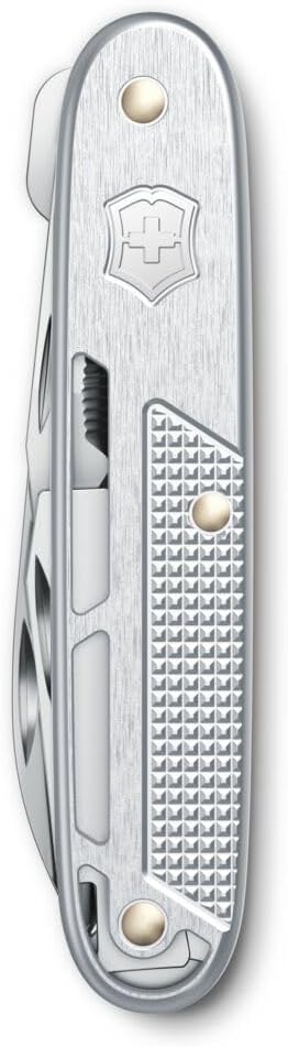 Victorinox Synergy Alox Swiss Army Knife 9 Functions with Box Opener, Nail File and Carry Clip, Silver