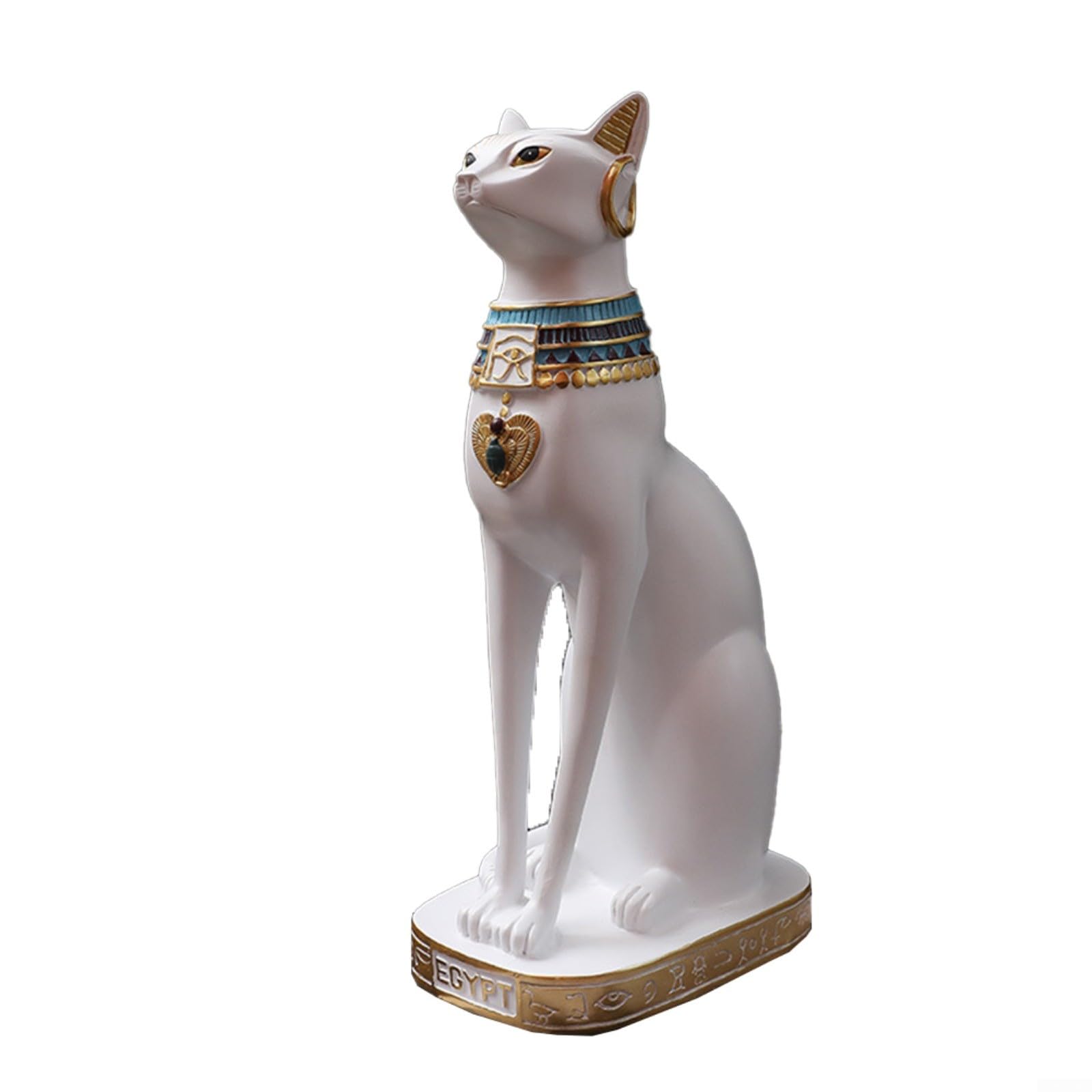 Creative Egyptian Bastet - Figura coleccionable de bronce en polvo mezclado con resina, estatua de diosa de gato