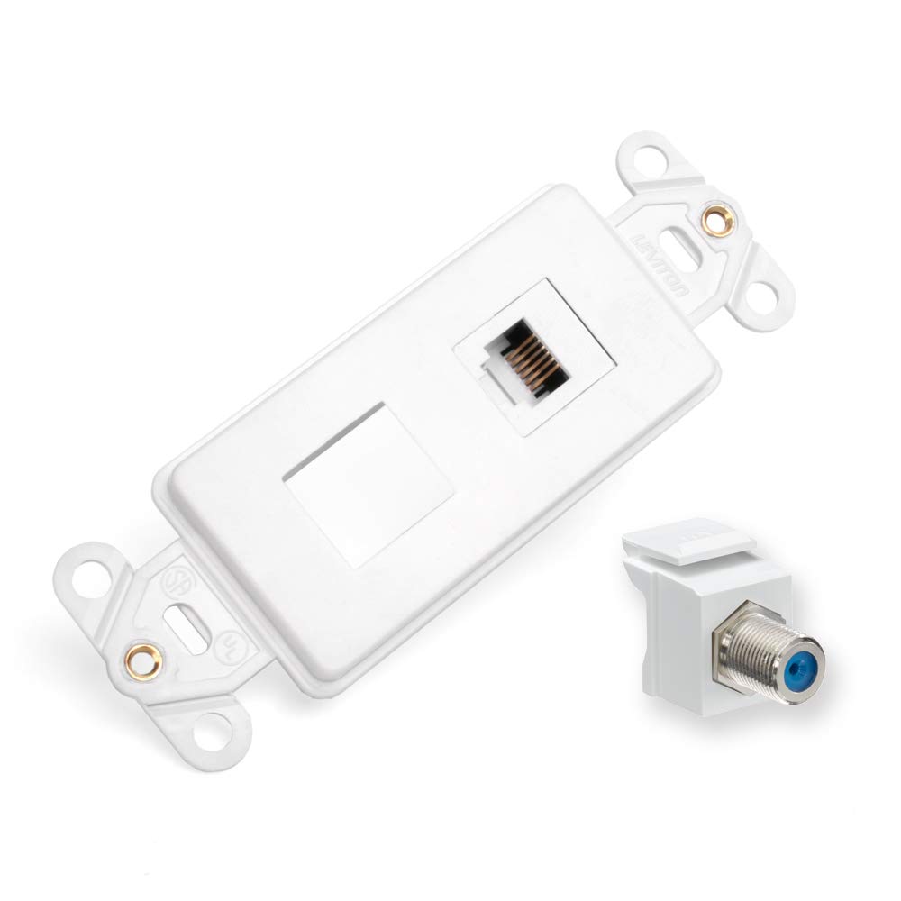 Insertar Jack de Pared Leviton Decora 6P6C XF con Sistema Conector 110 Blanco