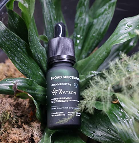 Dr Watson Goodnight + Plus Extra Strength Broad Spectrum CBD Oil Sleep Perfect for Adding to Your Evening Tea Spectrum Hemp, Chamomile & Peppermint 20ml 4000mg - Image 5