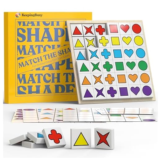 KeepingBusy Match The Shapes Games for Seniors Adults | Games for Low Vision Seniors Products for People with Dementia Activities for Seniors with Dementia Games for Seniors Matching Games for Adults